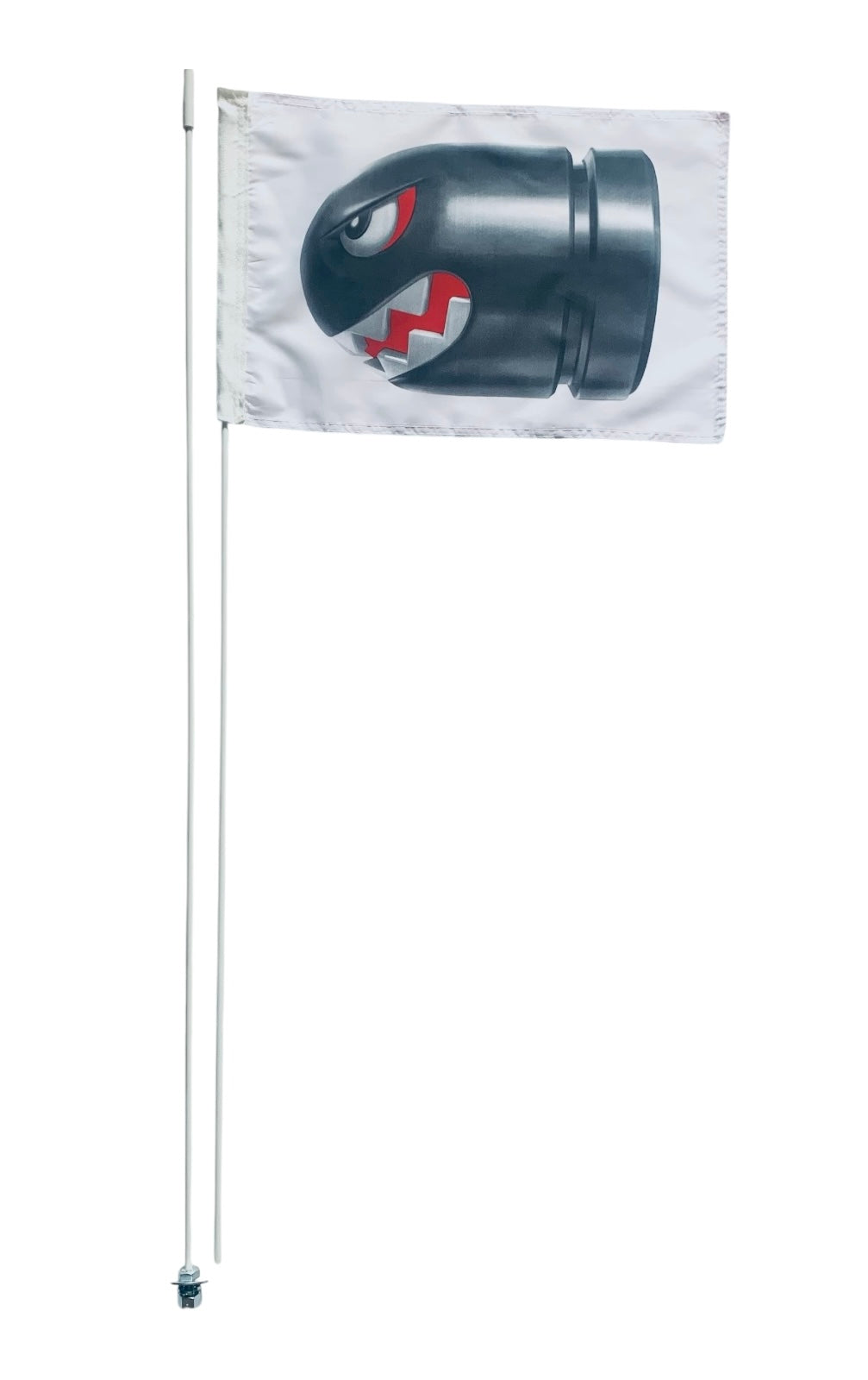 JLP 2 Part 7 Ft Tall 1/4 In pole 12x19 Flexible Whip Flag Glamis Bill the Bullet