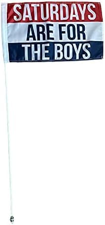Bandera tipo látigo para vehículos todo terreno, resistente, de 7 pies de alto y 5/16 pulgadas, JLP, para Suzuki, Kawasaki, Yamaha, Polaris, RZR, Can-am, Saturdays for The Boys, color blanco
