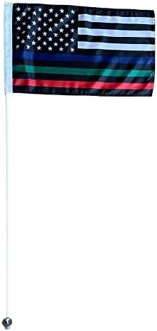 JLP 7' Foot Tall 5/16 Heavy Duty Flag Whip LTZ400 LTR450 LTZ50 LTZ90 Flag Ozark 6' Whip Can-am Services Fire Army Police, white