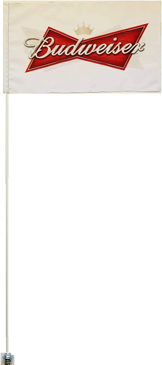 Bandera tipo látigo para vehículos todo terreno JLP Raptor Warrior YFZ450 Blaster de 7 pies de alto y 5/16 pulgadas de alto, color blanco