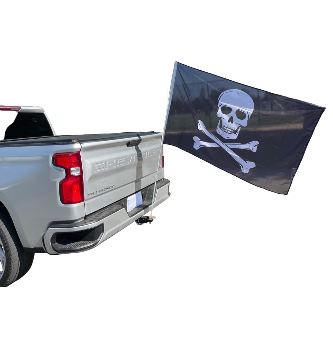 Bandera tipo látigo de 6 pies para Silverado, Sierra, Raptor, Tacoma, Tundra, pirata flexible