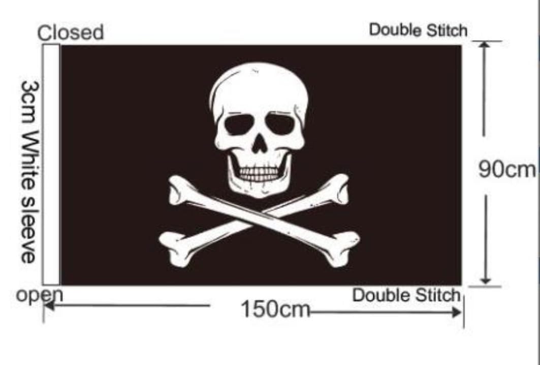 Bandera tipo látigo de 6 pies para Silverado, Sierra, Raptor, Tacoma, Tundra, pirata flexible