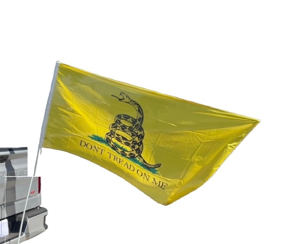 Bandera tipo látigo de 6 pies para Silverado, Sierra, Raptor, Tacoma, Tundra, flexible, Don't Tread On Me