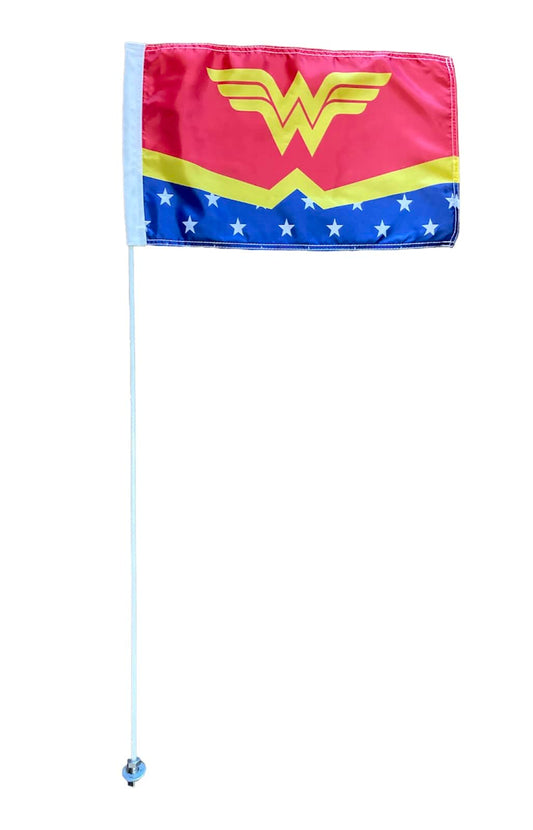 Bandera tipo látigo para vehículos todo terreno Wildcat Rhino Big Red Mule de 3,5 pies Glamis Can-am RZR Wonder Woman