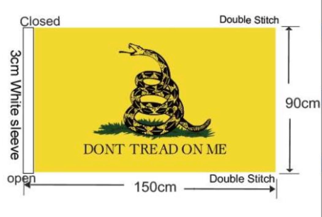 Bandera tipo látigo de 6 pies para Silverado, Sierra, Raptor, Tacoma, Tundra, flexible, Don't Tread On Me