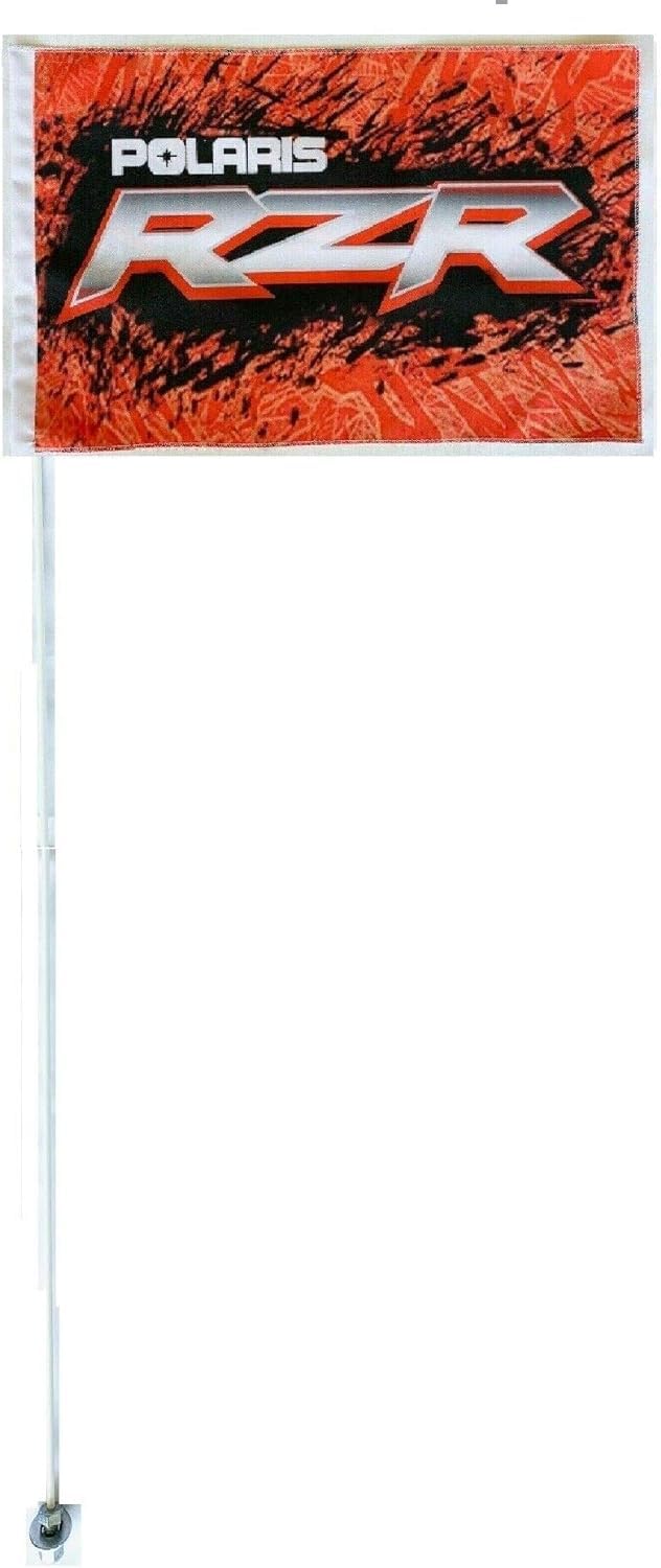 Bandera tipo látigo para vehículos todo terreno JLP Raptor Warrior YFZ450 Blaster de 7 pies de alto y 5/16 pulgadas de alto, color blanco
