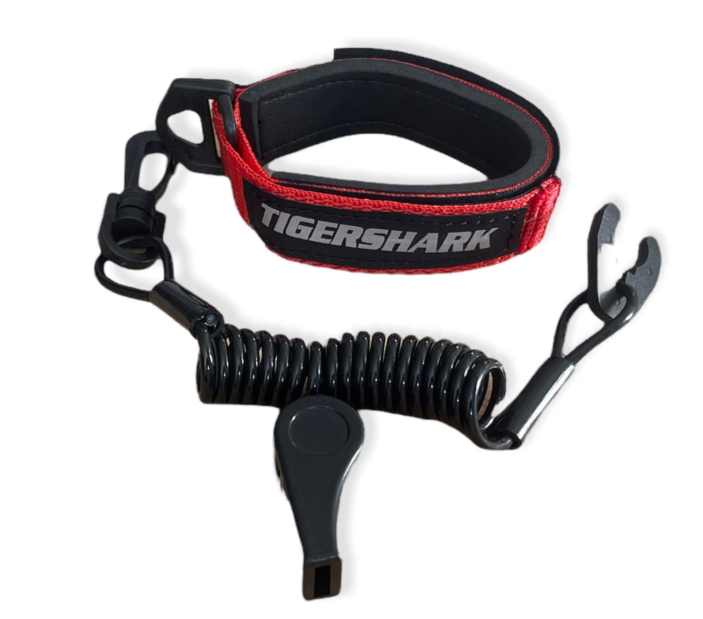 Correa para la muñeca y silbato Tigershark Tiger Shark Barracuda Daytona Monte Carlo Monteg Rojo y negro