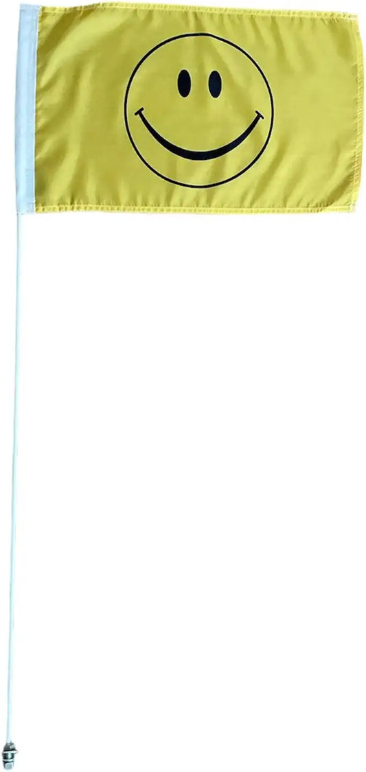 Wildcat Rhino Big Red Mule 3.5' ATV Whip Flag Glamis Can-am RZR Smile, Black