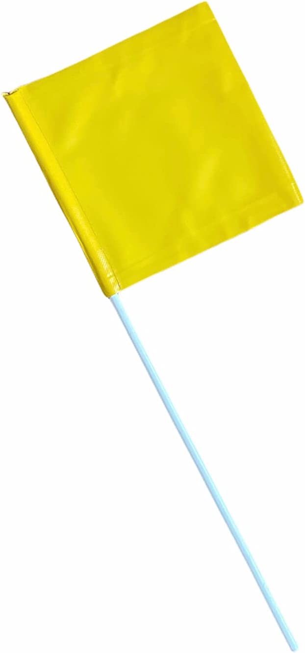 JLP 36 In tall 1/2 In Pole 12x12 safety Ski Flag with Pole Yellow Flag