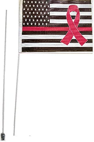 JLP Maverick X3 Polaris RZR Yamaha YXZ1000 2 Part 7' Breast Cancer Awareness American Whip Heavy Duty Flag