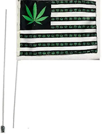 JLP Maverick X3 Polaris Yamaha YXZ1000 2 Part 7' Whip Flag Marijuana Leaves USA