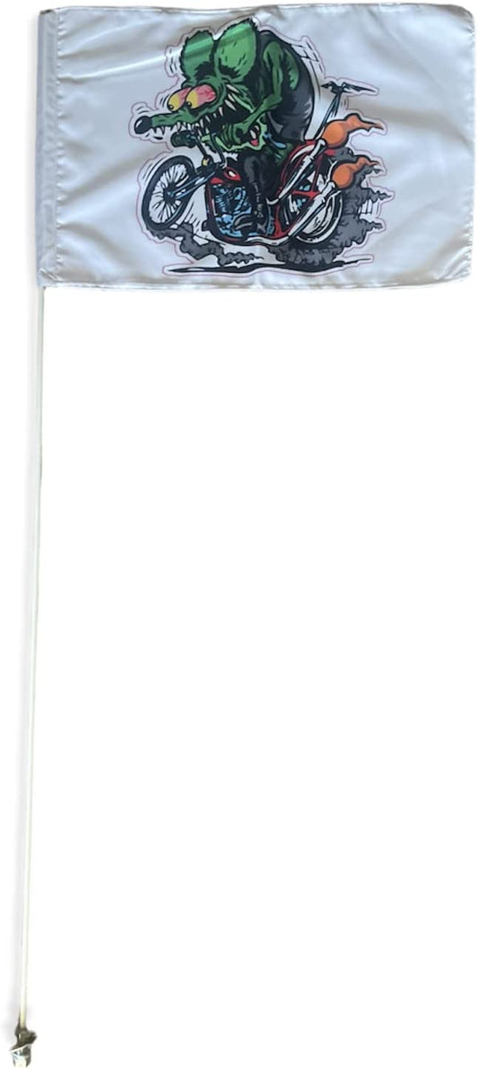 Yamaha Raptor Warrior YFZ450 Blaster 6' ATV Whip Flag Rat Fink