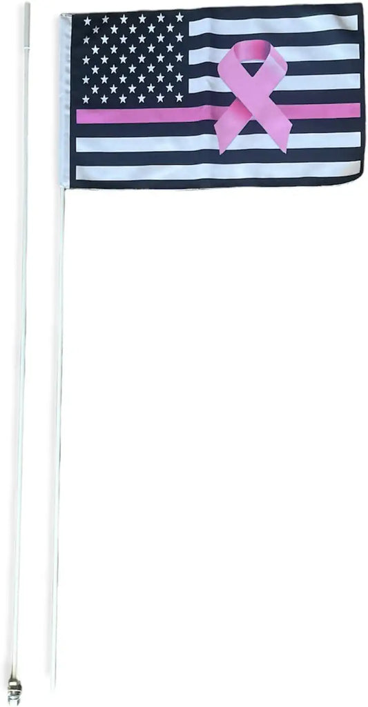 Yamaha Raptor Warrior Breast Cancer Awareness 2 PART 7' Whip Flag