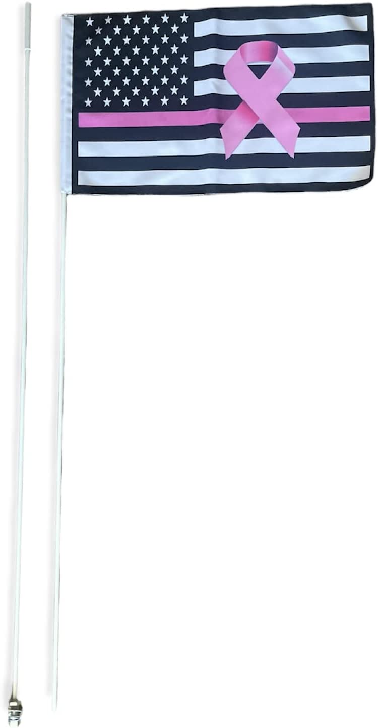 Breast Cancer Awareness X3 Polaris Yamaha YXZ1000 2 Part 7' Whip Flag