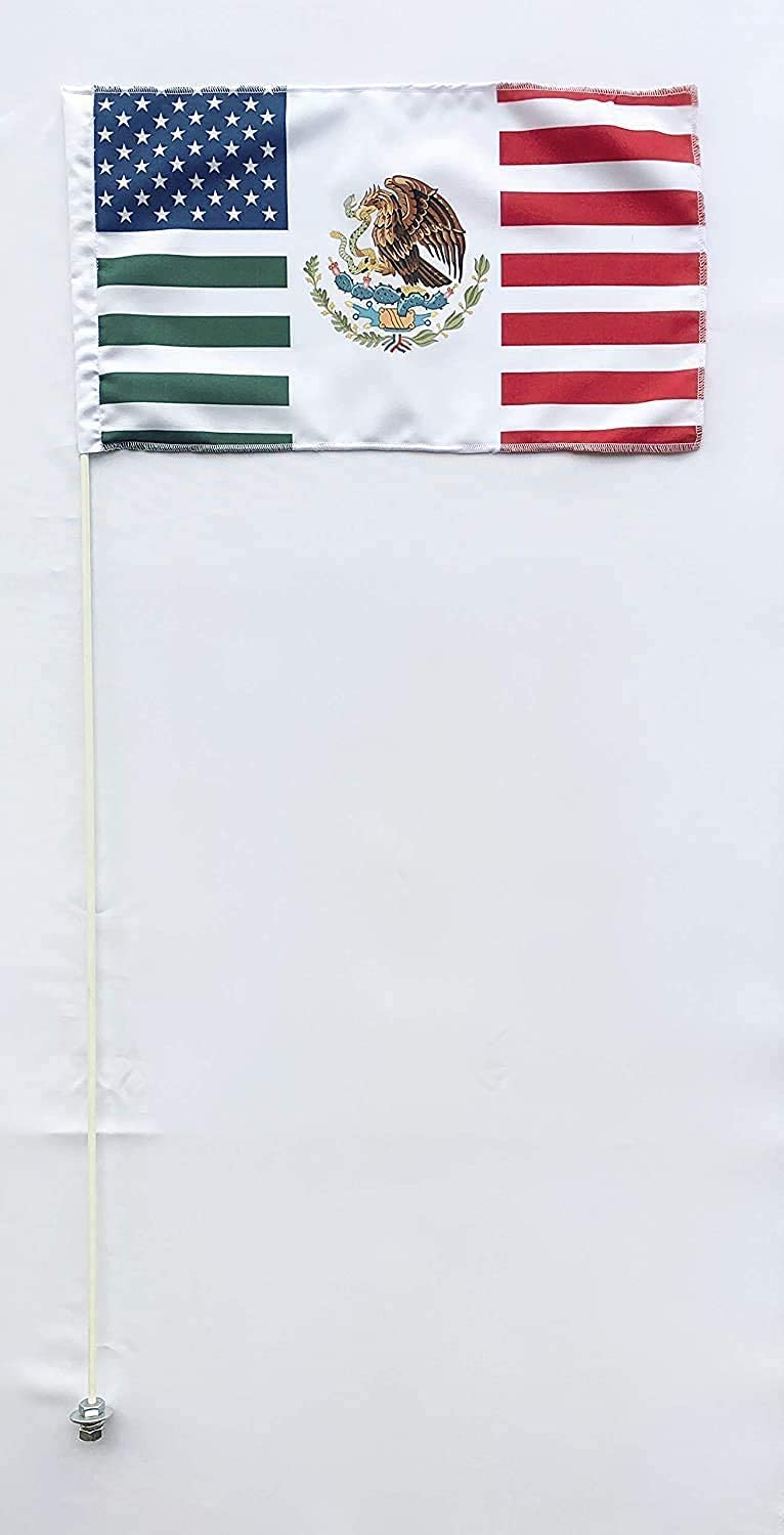USA Mexico Friendship Maverick X3 Polaris RZR Flexible 6' Whip Flag