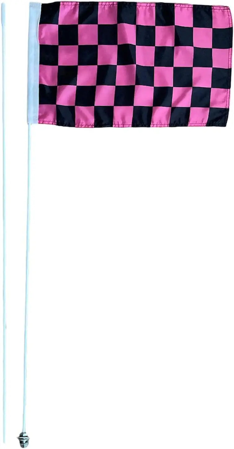 Bandera tipo látigo Wildcat Razr Teryx Rhino Big Red Mule 2 Part 7' Can-am RZR Checkers Pink