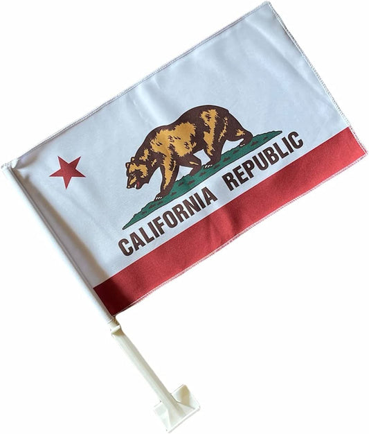 Car Window Clip on Flag California