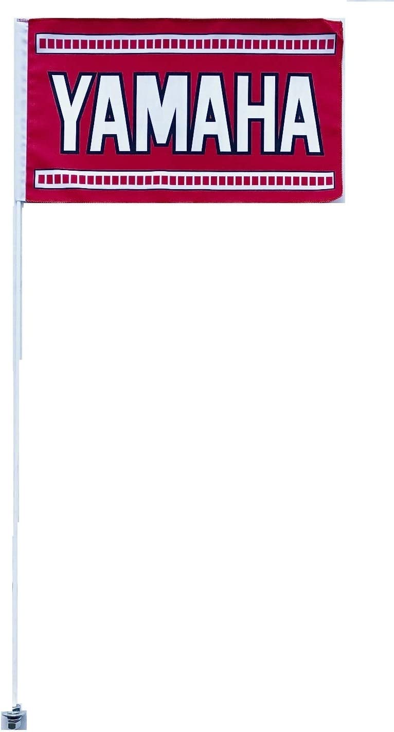 JLP 3.5 Ft Tall 1/4 In Pole 12x19 Yamaha Red Flexible ATV Whip Flag Glamis Dunes