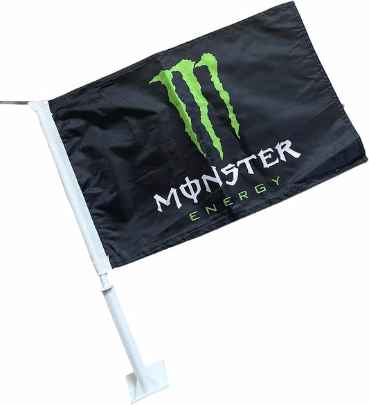 Ford Dodge Chrysler GMC Nissan Toyota Clip on Window Flag Monster