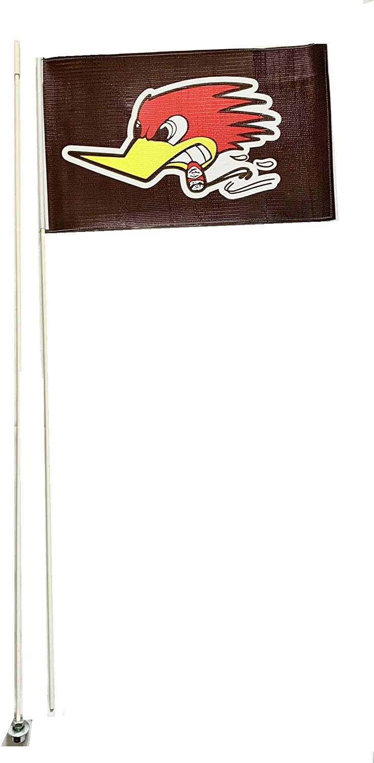 JLP Maverick X3 Polaris Yamaha YXZ1000 2 Part 7' Whip Heavy Duty Flag Woody Woodpecker