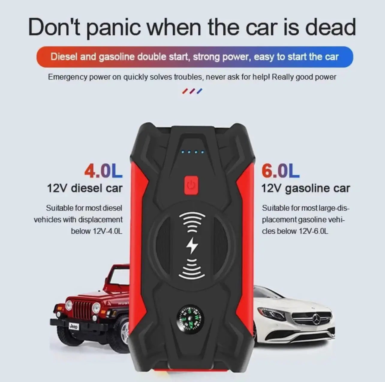 Yamaha YXZ1000 Raptor Rhino - Arrancador de batería, cargador de teléfono, brújula, compresor de aire