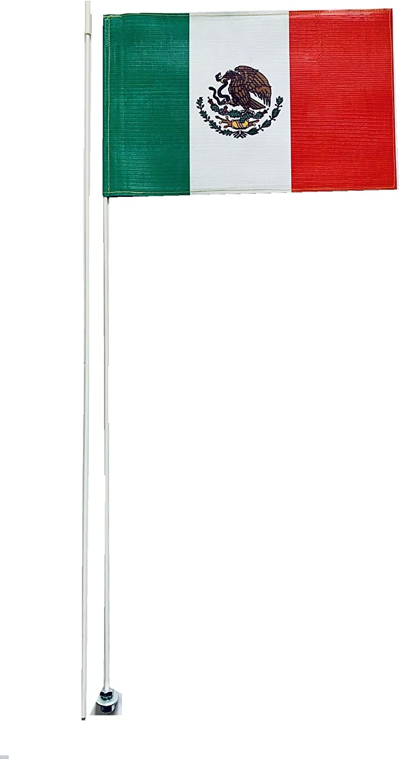 JLP Silverado Sierra Raptor Tacoma Tundra 2 Part 7' Whip Heavy Duty Mexico Flag