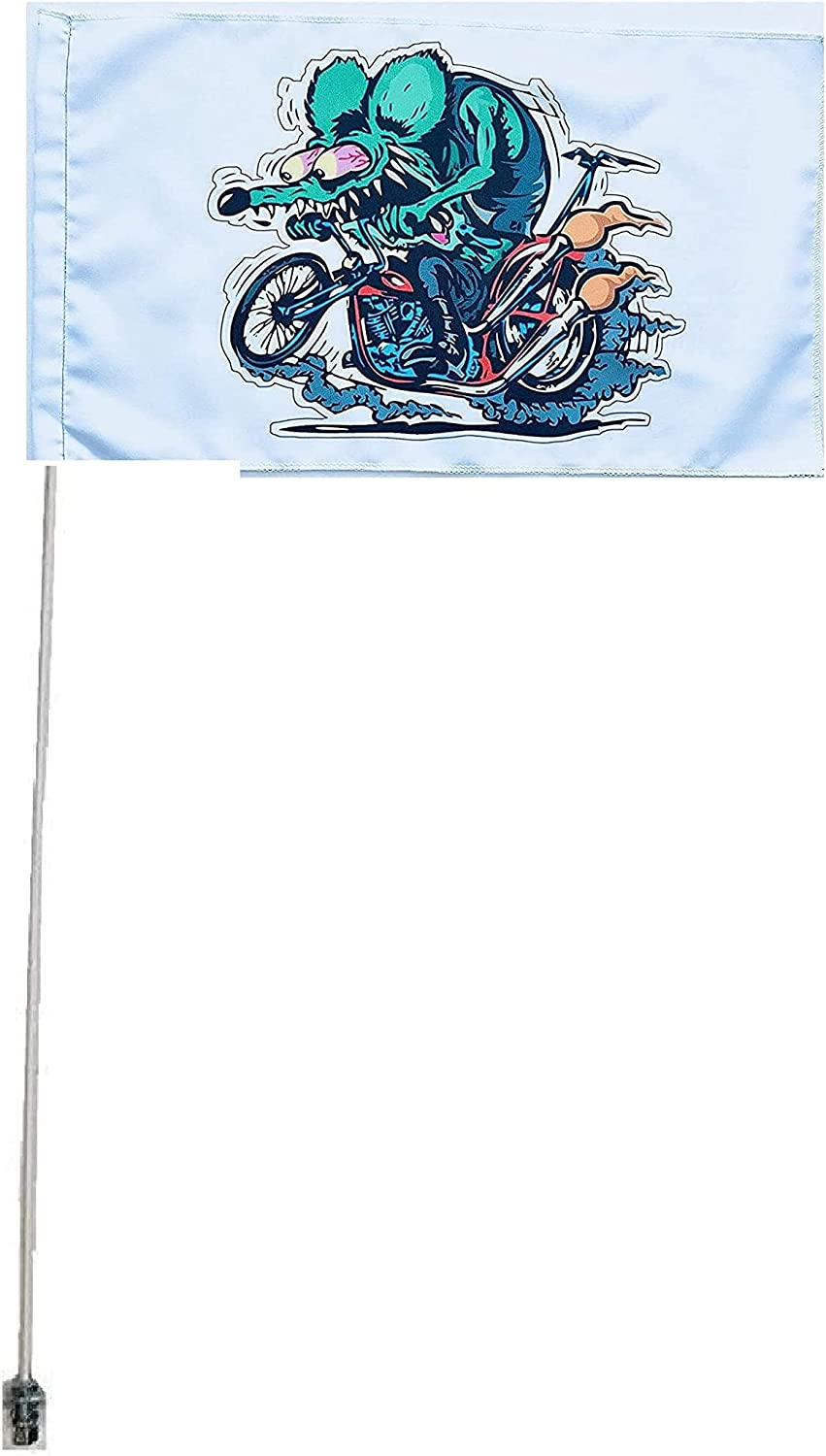 JLP Polaris Scrambler Predator Outlaw Trail Blazer Magnum Rat Fink 3.5' Whip Flag …