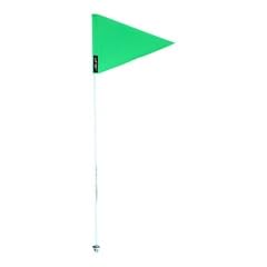 Bandera tipo látigo JLP de 7 pies de alto, 5/16 pulgadas, resistente, para vehículos todo terreno, Maverick X3, Polaris Tundra Dunes, Glamis, Can-am, verde neón y blanco