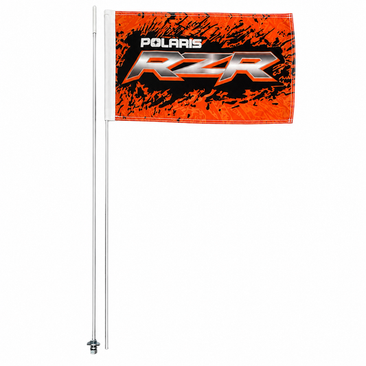 JLP 2 Part 7 Ft Tall 1/4 In Pole 19x12 In Flag Whip RZR