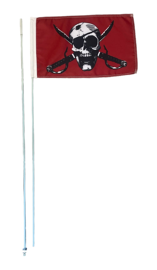 JLP 2 Part 7 ft Tall 1/4 In pole 19x12 In F:ag Whip Red Pirate