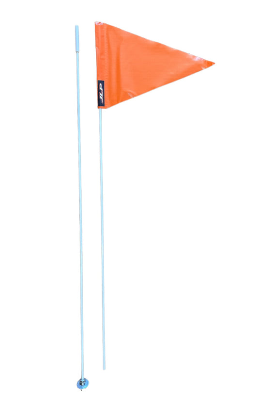 JLP Flexible 2 Part 7 Ft Tall 1/4 In pole Wind Resistant Nylon Triangle Fluorescent Orange 15x10 In Flag