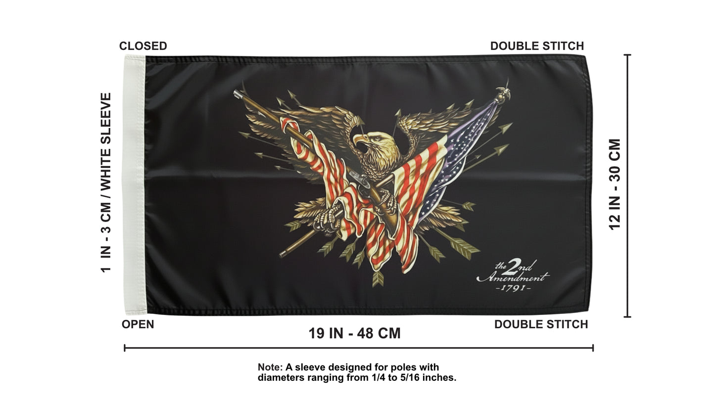 Bandera tipo látigo para vehículos todo terreno Wildcat Rhino Big Red Mule de 3,5 pies Glamis Can-am The 2nd Ammendment