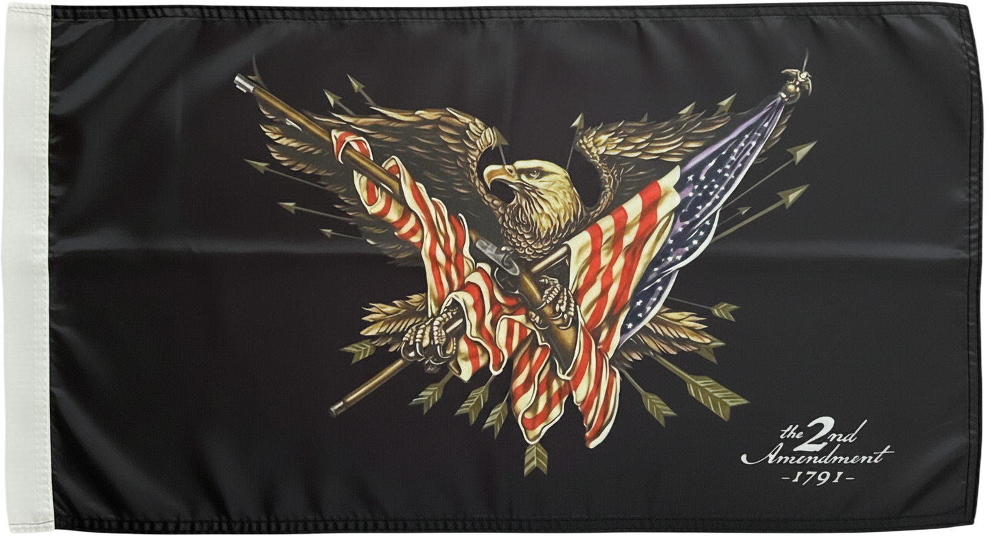 Bandera tipo látigo para vehículos todo terreno Wildcat Rhino Big Red Mule de 3,5 pies Glamis Can-am The 2nd Ammendment