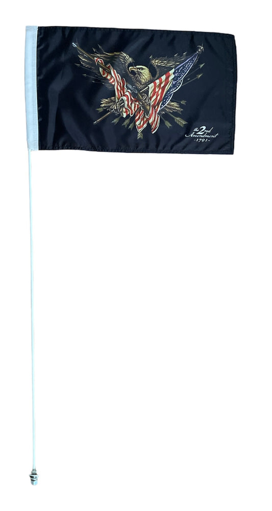 Bandera tipo látigo para vehículos todo terreno Wildcat Rhino Big Red Mule de 3,5 pies Glamis Can-am The 2nd Ammendment