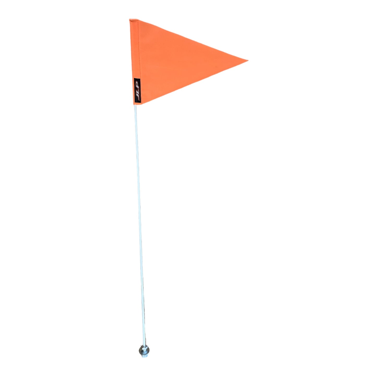 JLP 3.5 Ft Tall 1/4 In Pole 15x10 Flag Whip Heavy Duty Ride Park Approved Wind Resistant Vinyl Triangle Neon Orange