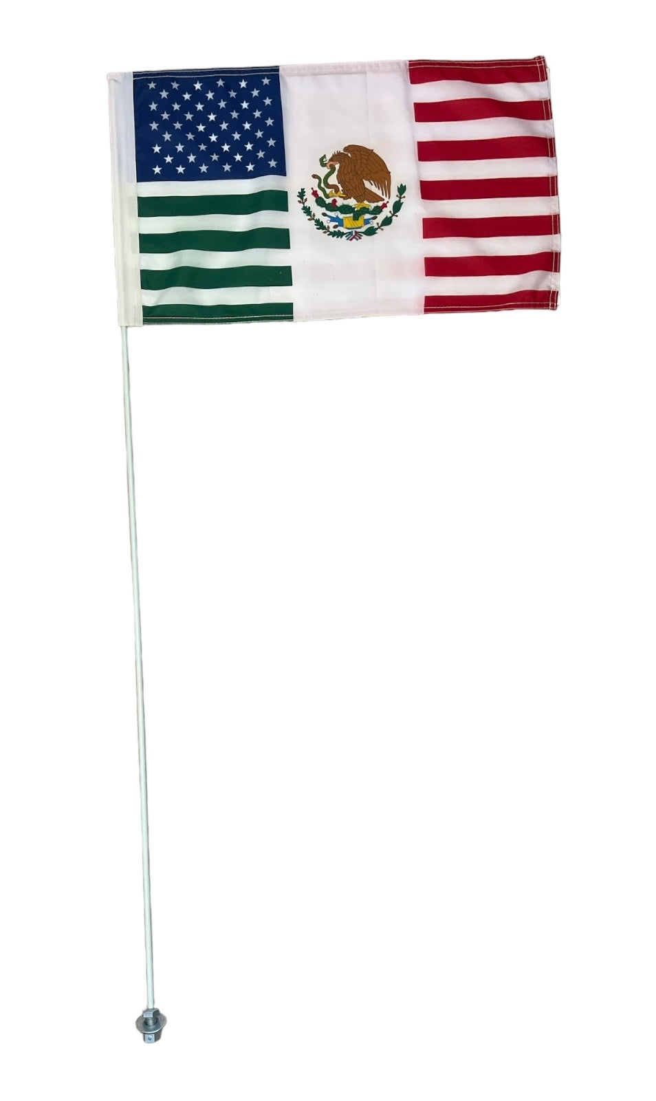 JLP 3.5 Ft Tall 1/4 In ple USA Mexico Friendship Go Kart Polaris RZR ATV Whip Flag Glamis