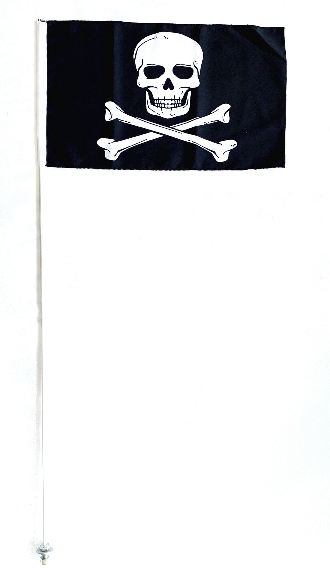 JLP 3.5 Ft Tall 1/4 In pole 12x19 ATV Whip Flag Sand Sports Go Kart Black Pirate