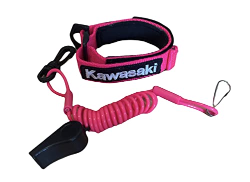 New Kawasaki Jetski STX1100 ZXI STX12F ULTRA STX15F X2 Lanyard Wrist Band & Whistle Pink