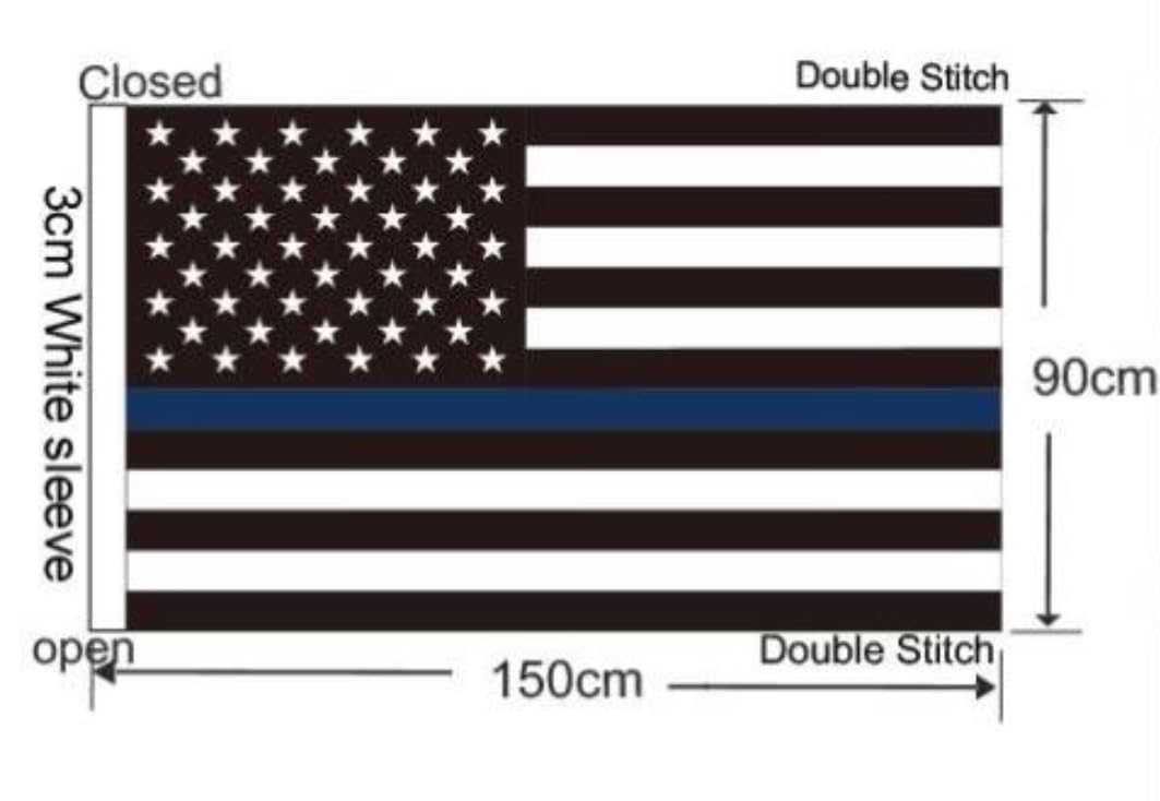 6' Foot Whip Flag Silverado Sierra Raptor Tacoma Tundra Flexible USA Blue Line Police