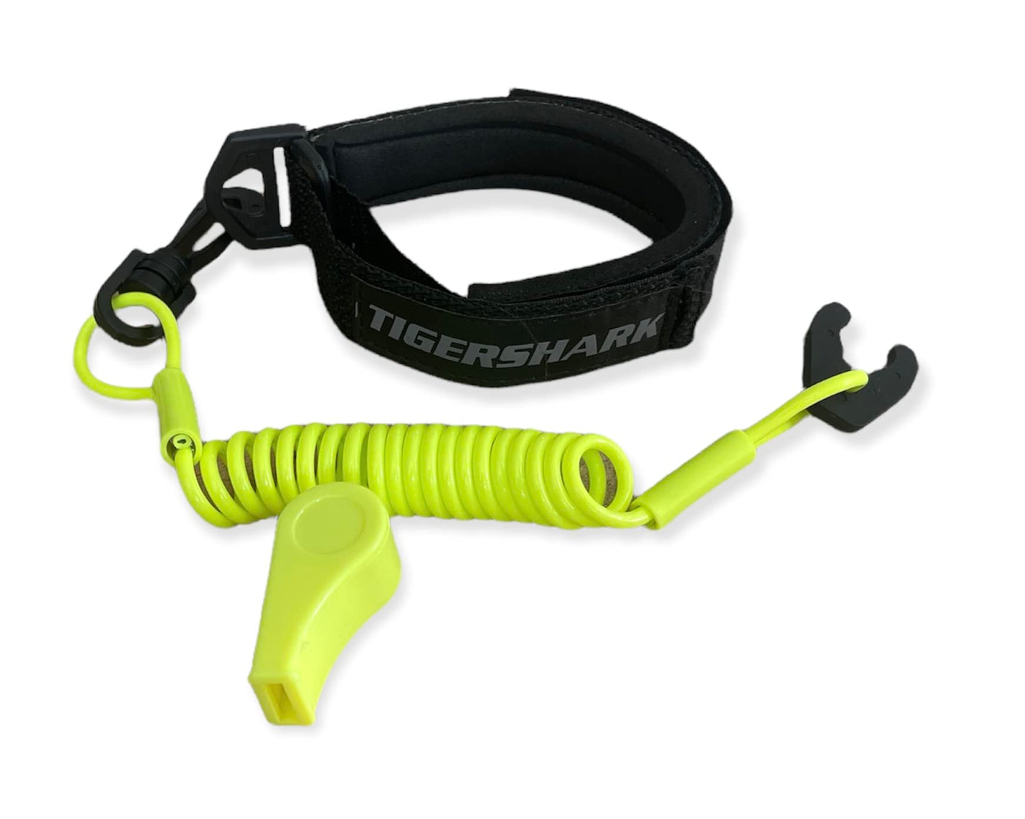 Tigershark Tiger Shark Barracuda Daytona Monte Carlo Monteg Lanyard & Wrist Band Whistle Black Neon Yelllow