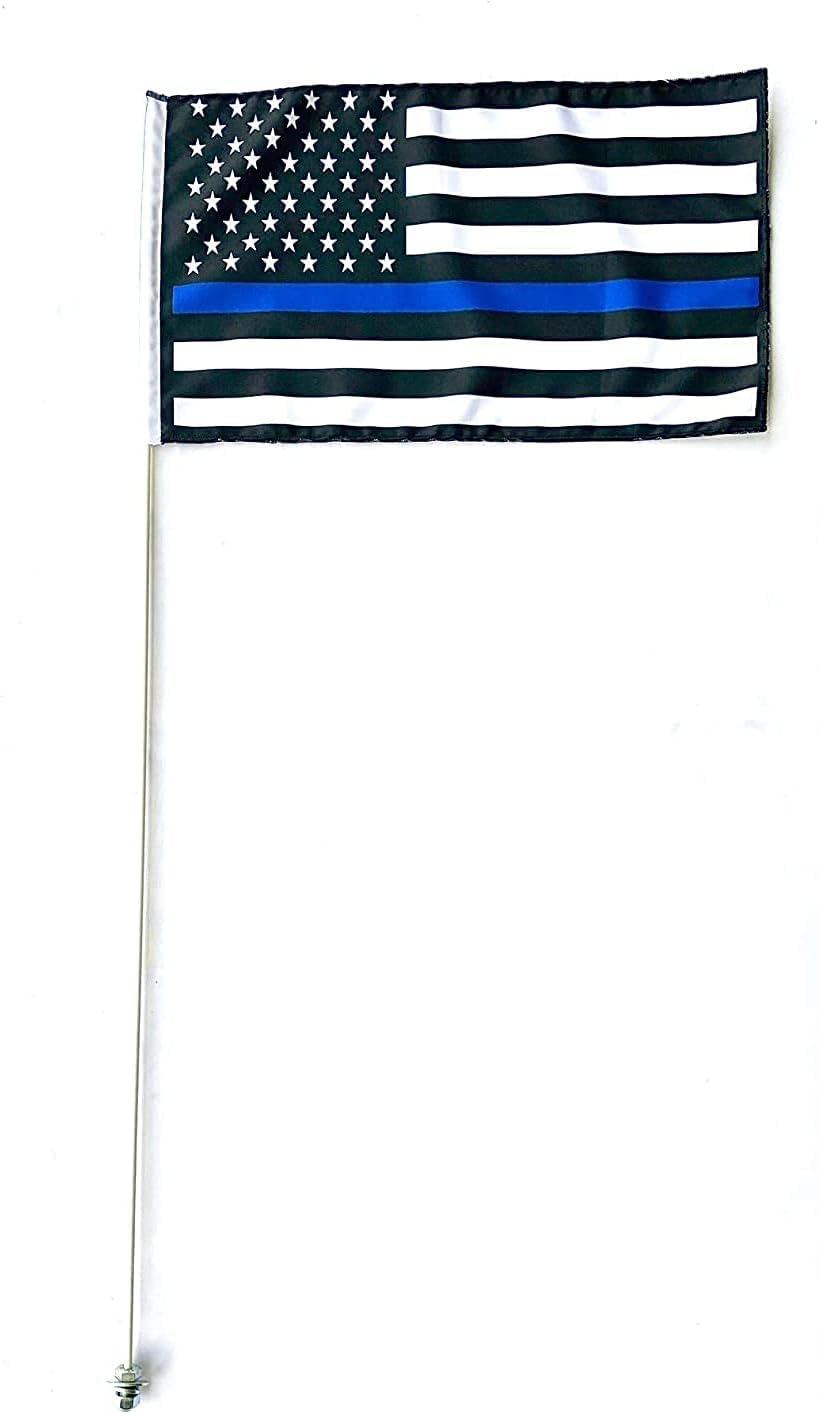 Látigo de bandera resistente JLP de 7 pies de alto y 5/16 pulgadas para LTZ400, LTR450, LTZ50, LTZ90, Látigo de bandera Ozark para Can-am USA Blue Line Support Police, blanco