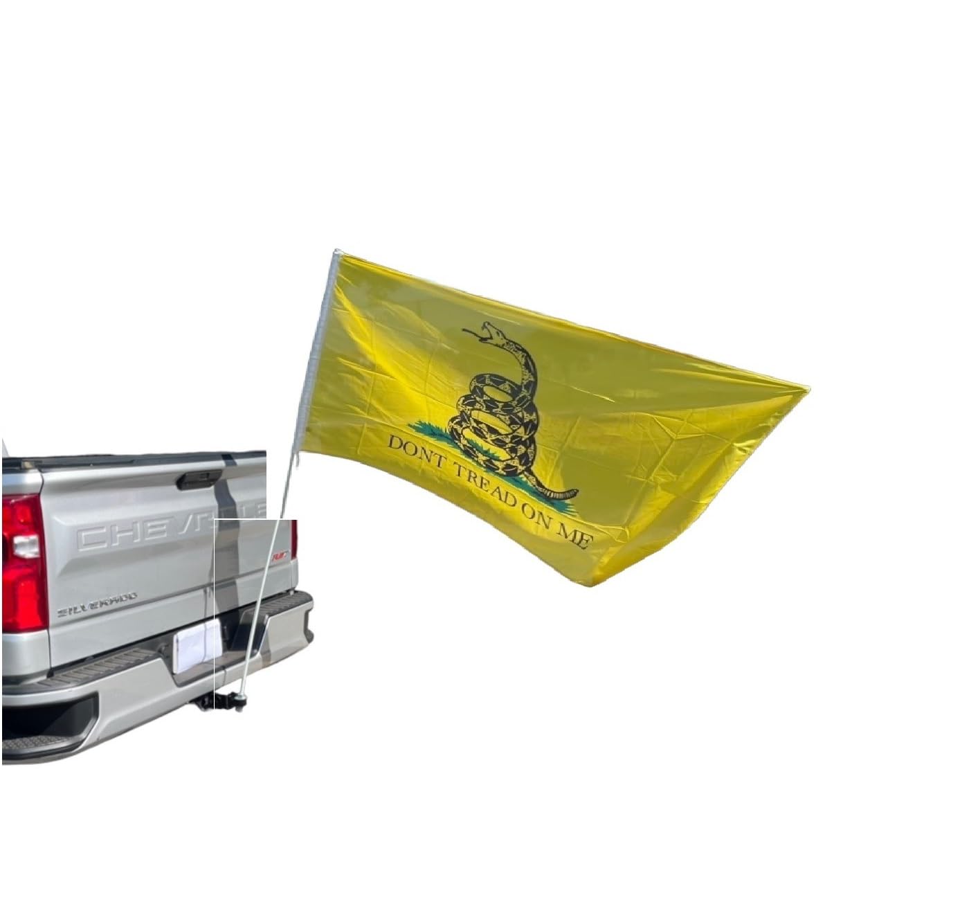 JLP Trailer Hitch Mount Whip Flag Flexible Wildcat Razr Teryx Rhino Big Red Mule Dont Tread On Me