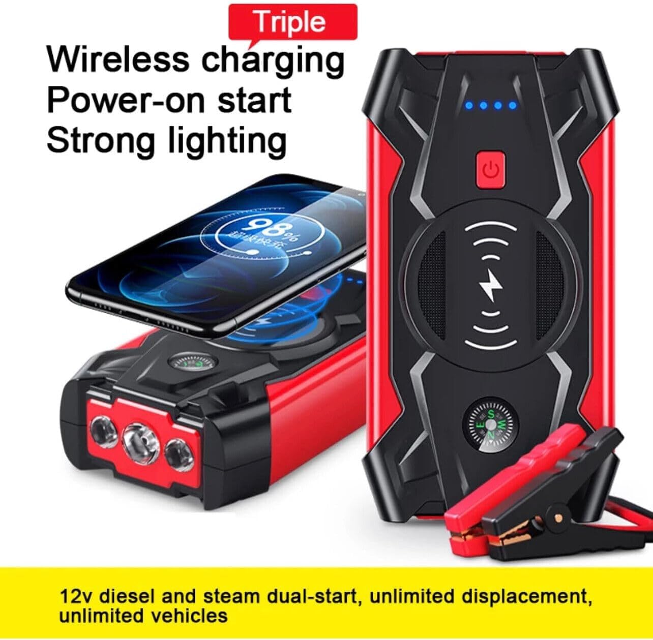 JLP Ford F150 F250 F350 E150 E250 Jump Starter Phone Charger Compass Air Compressor