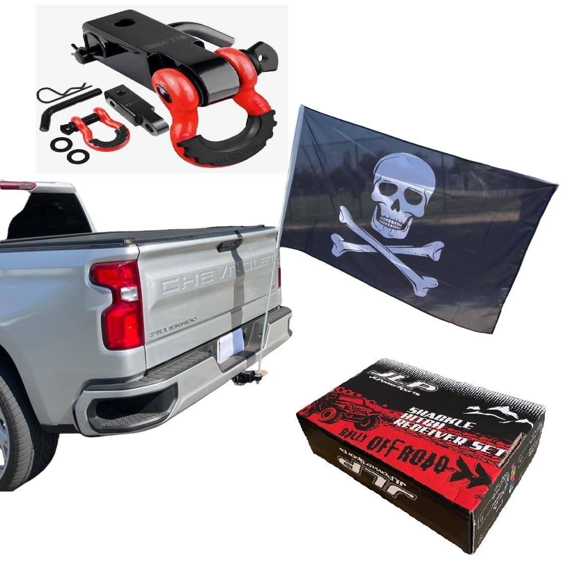 Trailer Hitch Mount Whip Flag Trucking Madness Smoke em red Toys Glamis Sand RST Flexible Pirate Off Road Truck Flag