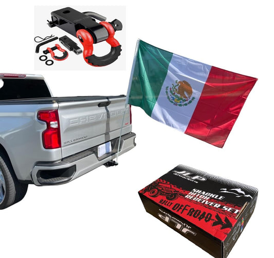 Trailer Hitch Mount Whip Flexible Flag Raptor TRX KFZ LTZ Banshee YFZ RZR US Mexico