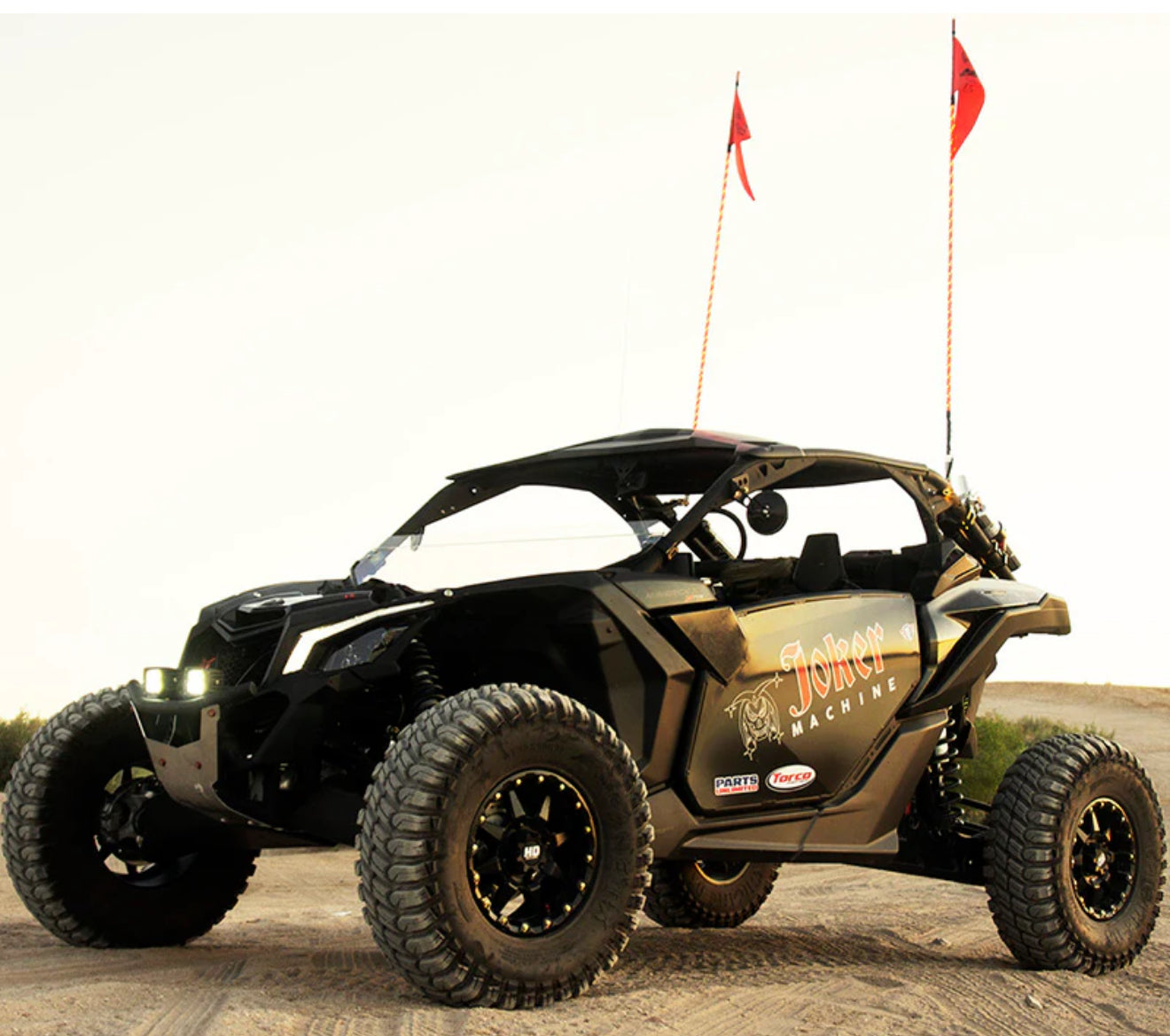 JLP 3.5 Ft Tall 1/4 In ple USA Mexico Friendship Go Kart Polaris RZR ATV Whip Flag Glamis
