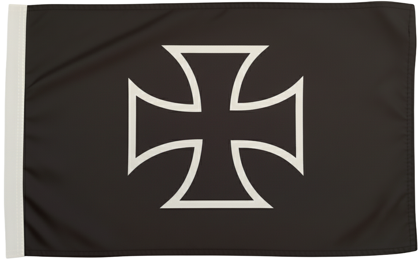 JLP 6 Ft Tall 1/4 inch Pole 19 x 12 Whip Flag Glamis Dune Iron Cross Black