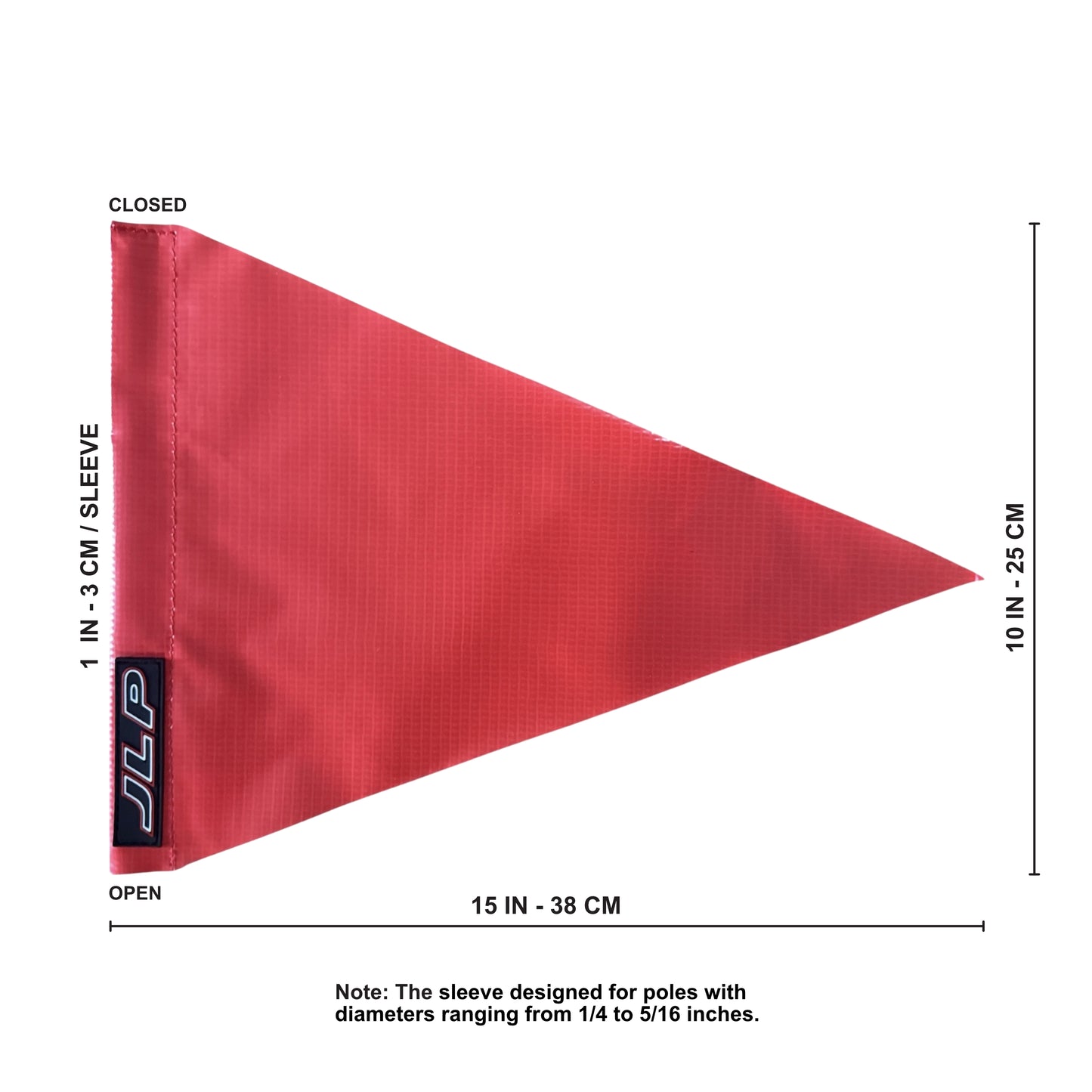 JLP 6 Ft Tall 1/4 In Pole 15x10 Vinyl Red Flag ATV Whip Flag Glamis Mudding Sand Desert Sports