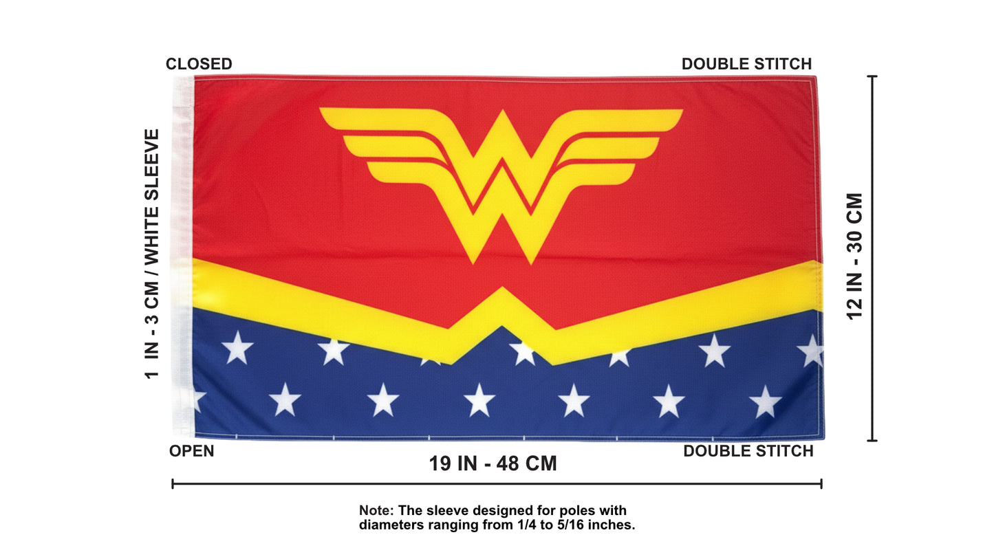 JLP 7 Foot Tall 5/16 8mm Pole Flag Whip Off Road Sports Can-am Wonder Woman