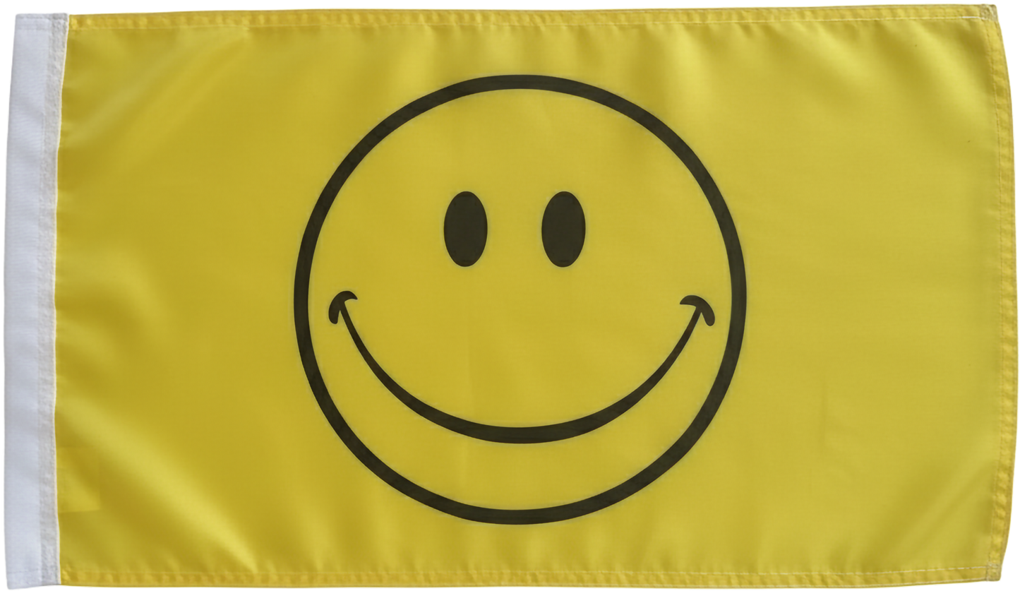 JLP 3.5 Ft TAll 1/4 In Pole 19x12 In Flag Whip Yellow Smile